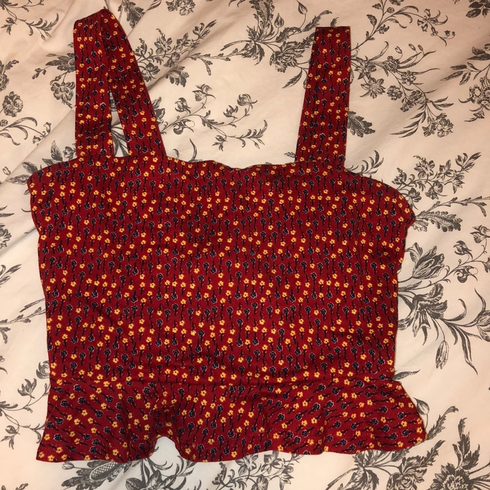 Red crop tank
